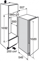 Atag Inbouw koelkast, 102 cm